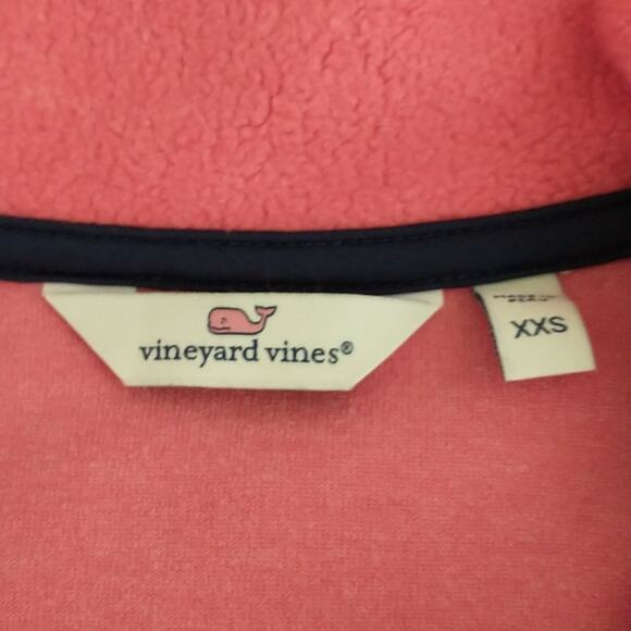 Vineyard Vines Fleece Sweatshirt Women's XXS Salmon 1/4 Zip Long Sleeve Pullover - Picture 2 of 9